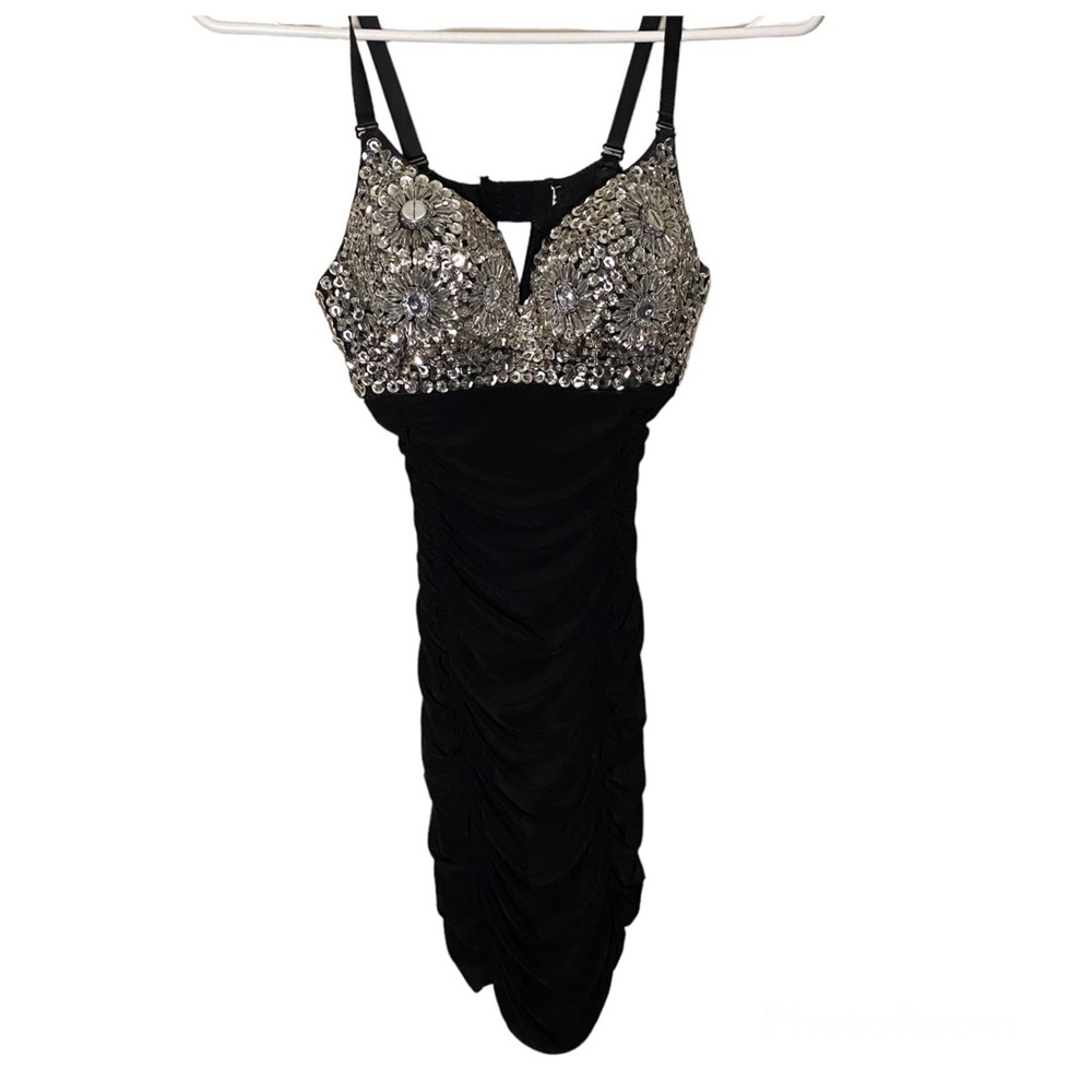 Sequin Rhinestone Bling Sexy bandage dress LBD S
